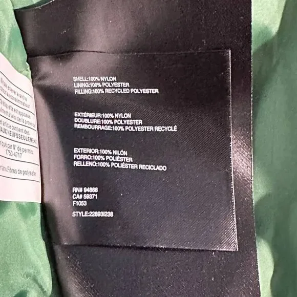 Bernie Bernardo Color Block Puffer Vest Green Black Women's Size Medium NWT - Picture 8 of 13